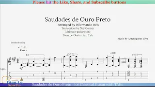 Saudades de Ouro Preto - for Classical Guitar with TABs