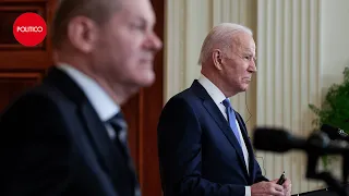 Biden holds joint press conference on Russia-Ukraine tension with German Chancellor, in 180 seconds