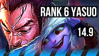 YASUO vs TRISTANA (MID) | Rank 6 Yasuo, 6 solo kills, Dominating | JP Grandmaster | 14.9