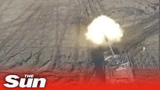 Ukrainian tank battalion blast Russian enemy targets on the battlefield