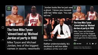 The time Mike Tyson 'almost beat up' Michael Jordan at party in 1988