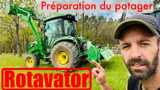 Rotavator fraise arrière micro tracteur John Deere 3046R 4066R 4052R micro tractor