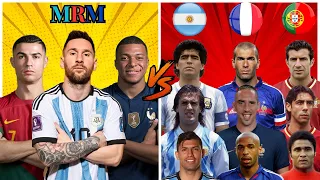Messi Ronaldo Mbappe 🆚 Argentina Portugal France LEGENDS 🔥 Trio Comparison 💪