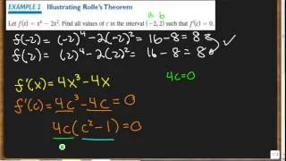 Rolles Theorem and Mean Value Theorem Example Problems