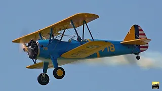 1940´s Boeing Stearman Biplane Vintage Aerobatics at Flugplatzkerb Gelnhausen 2023