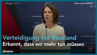 Pressekonferenz mit Annalena Baerbock zu ihrem Besuch in Litauen am 22.04.22