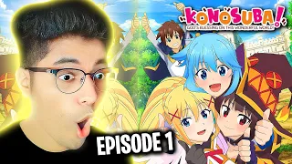 First Time Watching "KONOSUBA" Episode 1 Reaction!