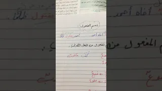 اسم المفعول : تحديده وصياغته من الفعل الثلاثي ( الصحيح )