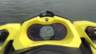 2015 Seadoo gtr 215 top speed test run.