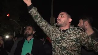 Hardliners celebrate outside British embassy in Tehran after Iran's attack on Israel