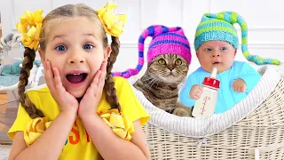 ديانا وروما يلعبان مع الطفل Oliver | فيديوهات مضحكة للأطفال