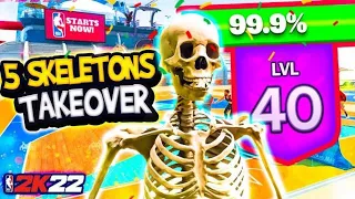 LEVEL 40 SKELETONS TAKEOVER THE 5V5 COURT IN NBA 2K22!