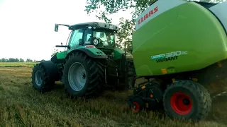 Prasowanie słomy 2018 | Deutz Fahr | Claas Variant 380 |