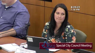 Kyle Special City Council Meeting - Budget Worksession 5 - Aug. 25, 2021