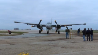 Douglas B-26K Counter-Invader Special Kay engine run full video