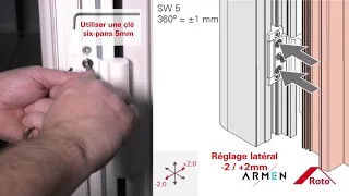 ARMEN  Reglage des paumelles de portes d'entrée PVC