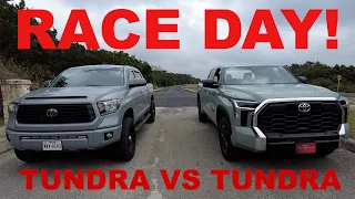 2021 vs 2022 Toyota Tundra Drag & Rolling Drag Race! – Again just for fun!