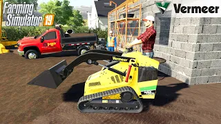 Farming Simulator 19 - VERMEER S450 TX Mini Skid Steer Loads The Dirt