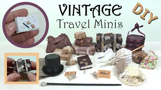 DIY Vintage TRAVEL MINIS ~Miniatures~ #dollhouseminis #vintagetravel #gildedage #vintageminiatures