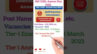 SSC CHSL Answer Key 2023 and Question Paper PDF Download Link Released, Check Details Here