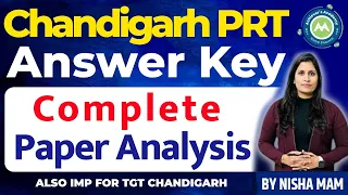 PRT Chandigarh exam Complete Analysis imp for Tgt Chandigarh  By Nisha Shaarma