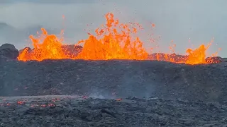 Approaching Icelend's Newest Volcano. First sighting of volcano and lava falls. 23.07.23 Trip 5