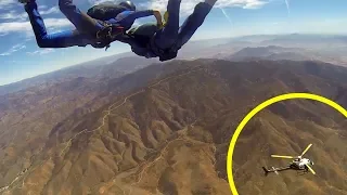 Friday Freakout: Helicopter Nearly Hits AFF Skydive Student In Freefall!