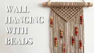 Mini MACRAME WALL HANGING with beads | easy for beginners