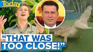 Robert Irwin's horror close encounter with aggressive crocodile | Today Show Australia