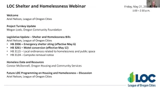 Shelter and Homelessness Webinar