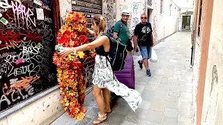 BUSHMAN PRANK IN VENICE - A GIRL HIT ME AND ONE HUGED ME