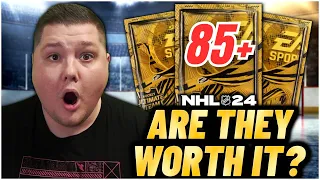 85+ GUARANTEED PLAYERS PACKS - Are They Worth It? | NHL 24 HUT Pack Experiment