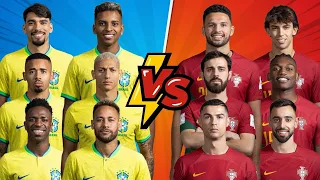 Brazil Legends🆚Portugal Legends🔥Footballer Comparisons (Vini Jr Pele Neymar Ronaldo Eusebio Felix)🔥