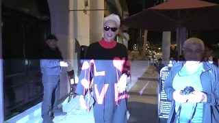 Brigitte Nielsen and son arrive for dinner at Craigs in West Hollywood