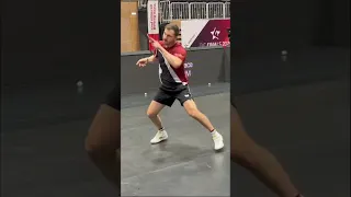 Table Tennis. Forehand Topspin. Liang Jingkun vs Timo Boll.