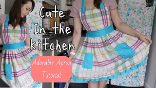 How to Make an Apron from a tablecloth | Thrift Flip | Easy Sewing Tutorial