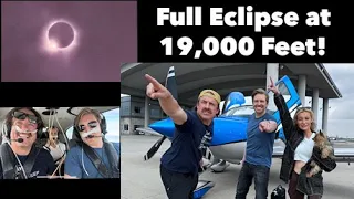 EXTREME SOLAR ECLIPSE intercept by CIRRUS AIRPLANE from 19,000 feet with Oxygen!