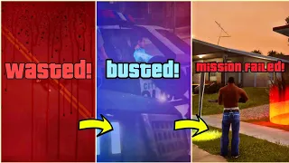 WASTED🩸, BUSTED👮🏽 and MISSION FAILED in GTA Trilogy Definitive Edition