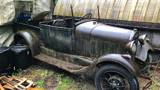 20 YEARS SITTING RIGHT UNDER MY NOSE - 1929 Ford Roadster Pickup find. 🇨🇦