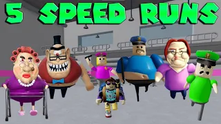 Speed Run HARD Mode Scary Obby Roblox no Items! in Barry, Betty, Police Girl, Grandma, Mr Stinky