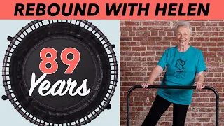 Beginners and Seniors BALANCE BAR Rebounding Workout // Rebound with Grandma Helen