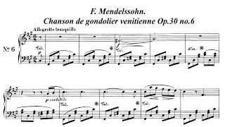 F. Mendelssohn - "Venetian Gondola Song" Op. 30 No. 6 (Lieder ohne worte)