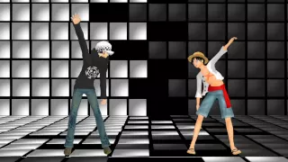 【MMDワンピ】ローとルフィでBad Apple!!