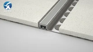 Aluminum floor expansion joint with flexible insert