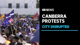 Thousands in Canberra protest COVID-19 vaccine mandates | ABC News