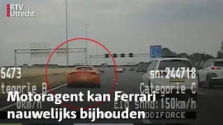 Ferrari vliegt laag over de A1, motoragent gaat erachteraan | RTV Utrecht