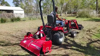 Prepping My Garden With Woods RTR 48.30 Reverse Tiller On Massey GC
