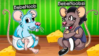 ¡NOS CONVERTIMOS EN RATAS!  🐭🧀 BEBE NOOB Y BEBE NOOBSI