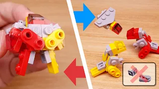 LEGO brick combiners transformer mech MOC tutorial - T-Rex - Mini Kaiser (similar to Zenkaio)