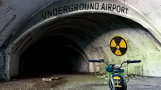 ✅Found an UNDERGROUND AERODROME at the Nuclear Test Site☢️Traveling on homemade bicycles with engine